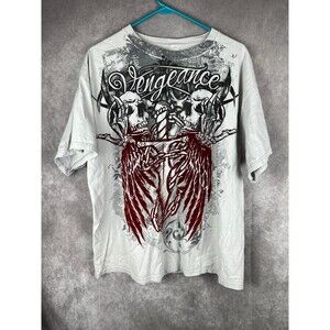 Vintage Y2K Affliction Style Vengence T shirt Size L